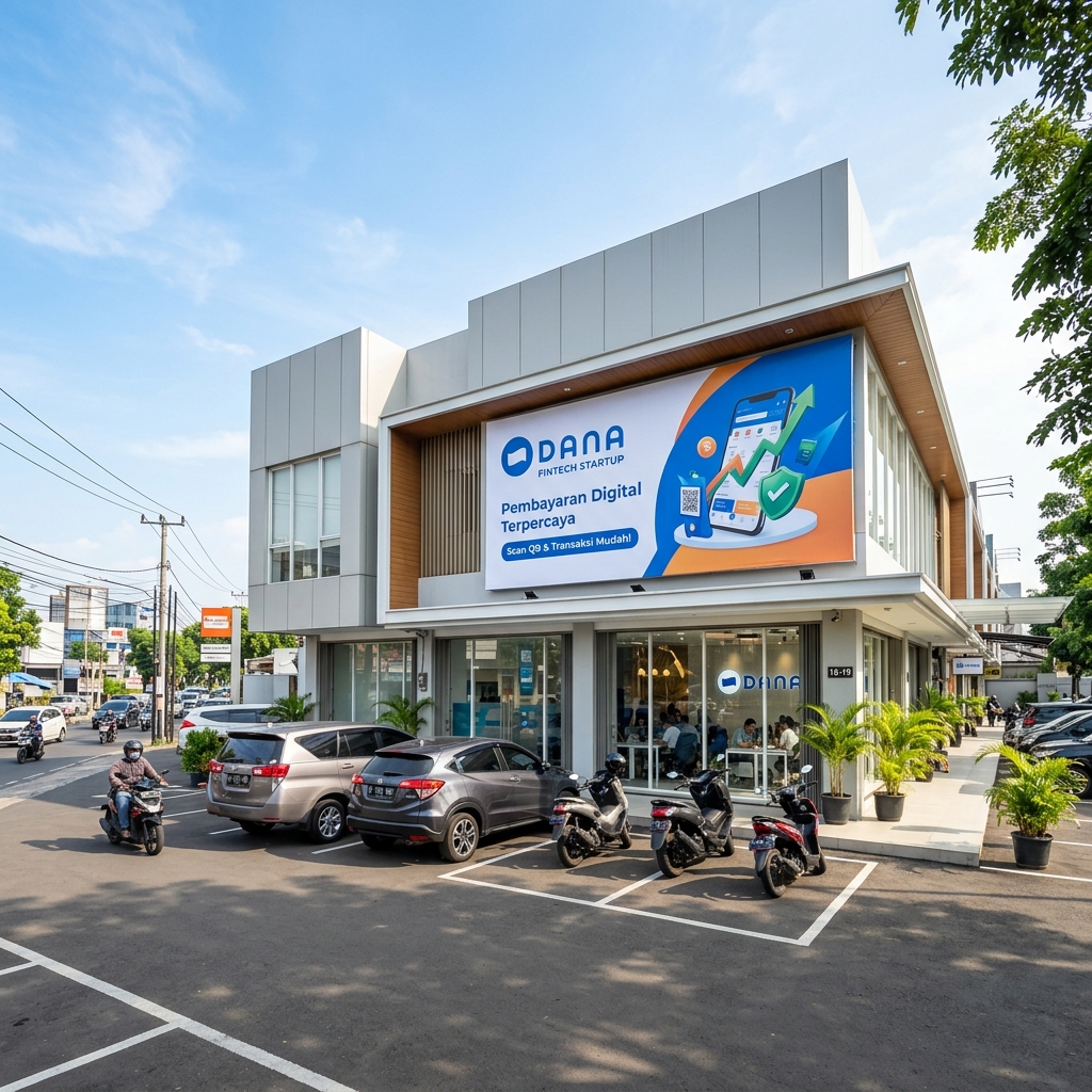 Area Parkir Ruko Modern dengan Pardil QRIS